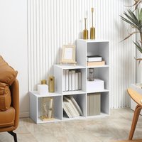 HOMCOM L Shaped Storage Cabinet Closet Organiser Bookcase with 6 Cube in White
