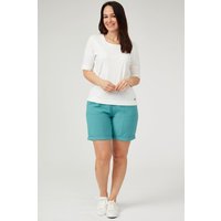 Penny Plain Women's Linen Shorts in Green | Size: 14-16