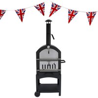 Monstershop Outdoor Pizza Oven, Rain Cover & Union Jack Bunting in Black
