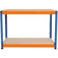 Monstershop S-Rax 2 Tier Workbench - 120cm x 45cm x 90cm in Orange | Size: 120 cm x 45 cm x 90 cm