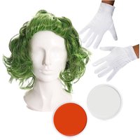 I Factory Worker Accessory Set Wig Gloves & Facepaint