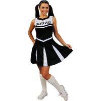 I Love Fancy Dress Women's Black Cheerleader Fancy Dress Costume | Size: 2XL