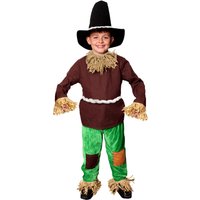 I Scarecrow Costume Brown Top & Trousers Faux Straw
