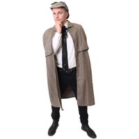 I Love Fancy Dress Men's Detective Cape & Hat in Brown | Size: Medium