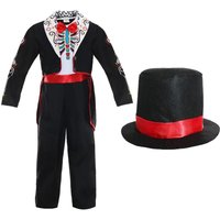 I Love Fancy Dress Men's Day of the Dead Costume in Black | Size: XL
