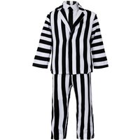 I Love Fancy Dress Men's Striped Ghost Suit Costume in Black | Size: Large