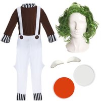 I Factory Worker Costume Wig Eyebrows & Face Paint
