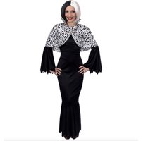 I Love Fancy Dress Women's Evil Dog Lady Costume With Bob Wig & Cape in Black | Size: XL