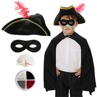 I Highway Rodent Costume Feather Tricorn Hat Cape Nose & Mask