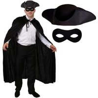 I Highway Man Costume Tricorn Hat Cape & Mask
