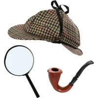 I Detective Kit Hat Pipe & Magnifying Glass