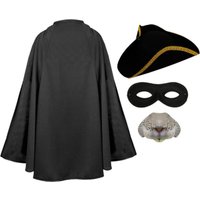 I Highway Rodent Costume Gold Trim Hat Cape Nose & Mask