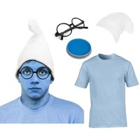 I Gnome Hat Blue Face Paint Glasses & T Shirt