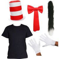 I Crazy Cat Costume Set Thin Fluffy Tail