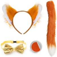I Mr Fox Accessory Set Ears Tail Tie & Facepaint