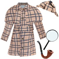 I Victorian Detective Costume Magnifying Glass & Pipe Light