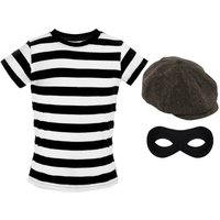 I Storybook Burglar Costume Short Sleeve Top Brown Hat & Mask