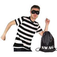 I Storybook Burglar Costume Short Sleeve Top Mask & Swag Bag