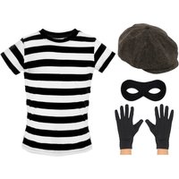 I Storybook Burglar Costume Short Sleeve Top Hat Mask & Gloves