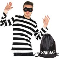 I Storybook Burglar Costume Long Sleeve Top Mask & Bag