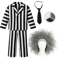 I Crazy Ghost Costume Wig & Facepaint