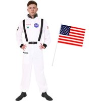 I Astronaut Costume & American Flag
