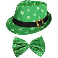 I Irish Trilby Hat & Jumbo Irish Bow Tie Pack
