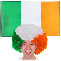 I Ireland 3x5 ft Flag & Ireland Curly Wig