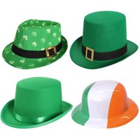 I 4 Pack Irish Novelty Hats Bowler trilby Satin & Buckle Top