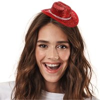 I Love Fancy Dress Women's Mini Red Cowboy Hat | Size: 3 Pack
