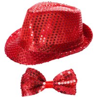 I Accessory Set Sequin Trilby & Bow Tie