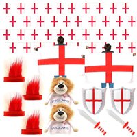 I 12 Piece England Set Bunting Flag Capes Headbands Hats & Inflatables Pack
