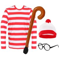 I Find Me Costume Top Hat Glasses & Walking Stick