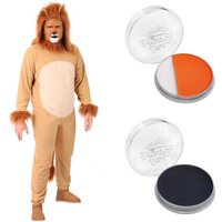 I Lion Costume Orange & Facepaint Beige