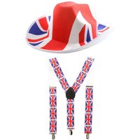 I Union Jack Cowboy Hat & Suspenders Pack