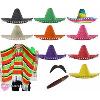 I Poncho Sombrero Tash & Cigar Orange