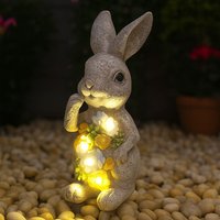 ILFD Group Ltd Solar Bunny Garden Ornament in Grey | Size: 3 Pack