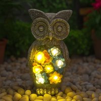 ILFD Group Ltd Solar Owl Garden Ornament in Grey | Size: 1 Pack