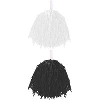 I Love Fancy Dress Black & White Lightweight Pom Poms | Size: 24 Pack
