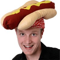 I Love Fancy Dress Novelty Hotdog Hat in Brown | Size: 6 Pack