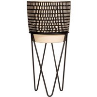 Sass & Belle Black Dash Cement Planter With Wire Stand