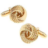 Charles William Men's Ribbed Knot Cufflinks Perfect for Wedding or Formal Business Fashion in Silver