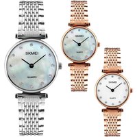 Skmei Women's Classic Formal Watch with Stylish Mesh Strap in White