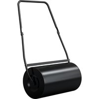 DURHAND Heavy Duty Garden Lawn Roller Push Tow Water Sand Filled 46L in Black
