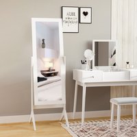 HOMCOM Dressing Mirror Freestanding Tall Adjustable Angle White 148x47cm | Size: 148x47 cm