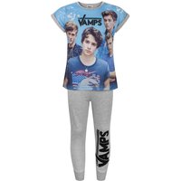The Vamps Girl's Kids Short Sleeve Long Leg Pyjama Set (Grey) in Grey | Size: 5-6 Years