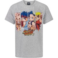 Street Fighter Boy's Kids Short Sleeved T-Shirt (Grey) in Grey | Size: 11-12 Years