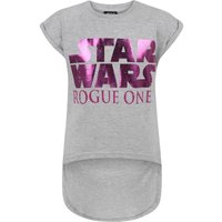 Star Wars Girl's Kids Short Sleeved T-Shirt (Grey) in Grey | Size: 11-12 Years