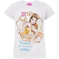 Disney Girl's Kids Short Sleeved T-Shirt (White) in White | Size: 13-14 Years