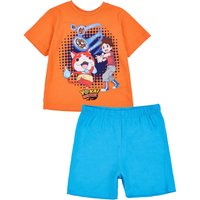 Yo Kai Watch Boy's Kids Short Sleeve Short Leg Pyjama Set (Orange) in Orange | Size: 4 Years